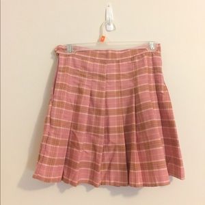 High waisted plaid mini skirt